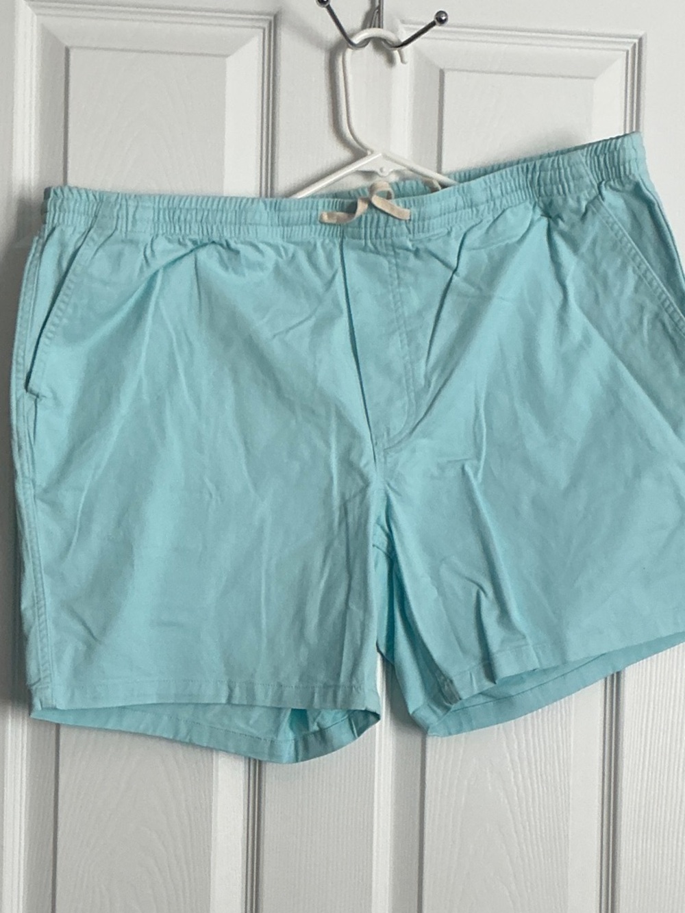 Lands' End Light Aqua Elastic Waist Swim Trunks